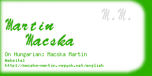 martin macska business card